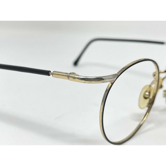 VINTAGE Polo Ralph Lauren Polo 535 Eyeglasses Round Black & Gold 51 [] 18 Rare - Picture 8 of 11